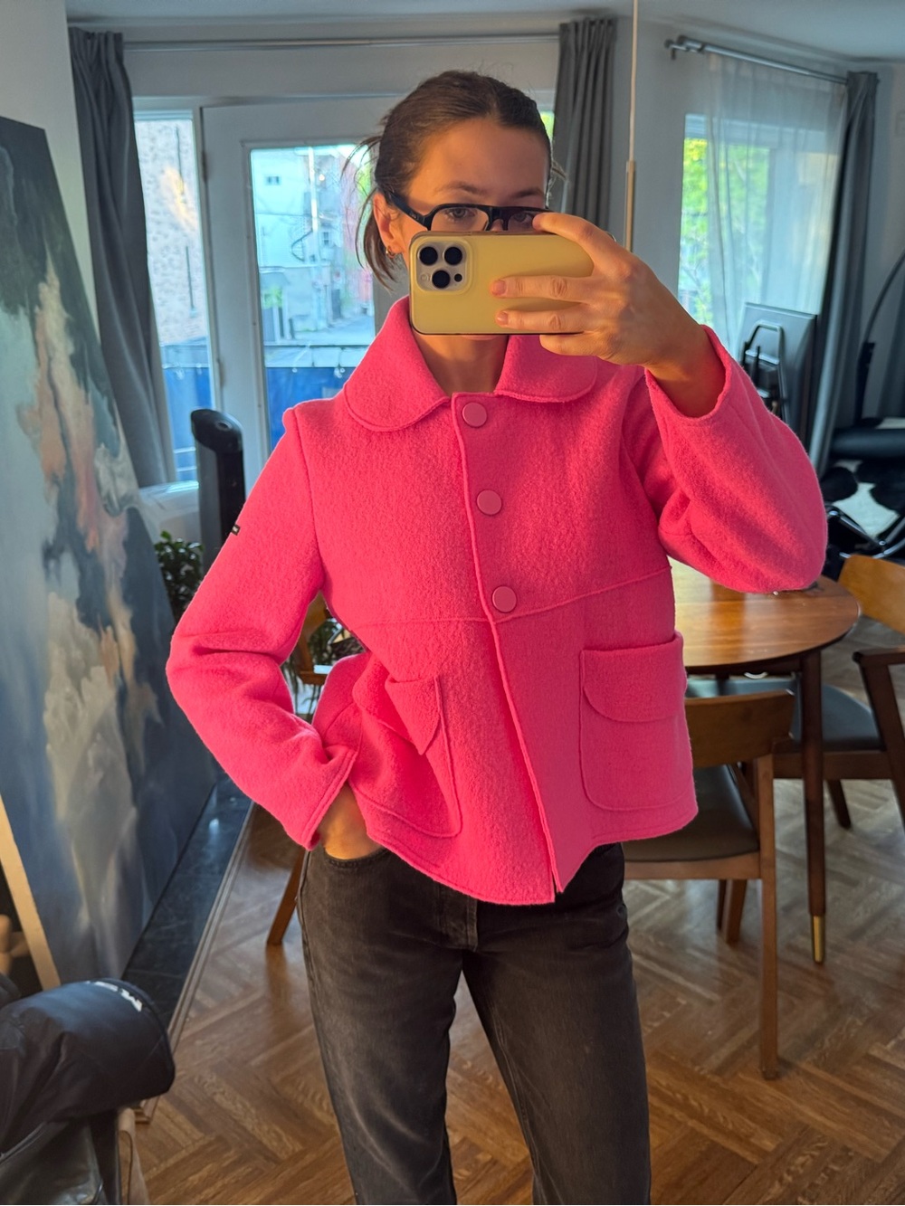 Pink wool pea coat Saint James